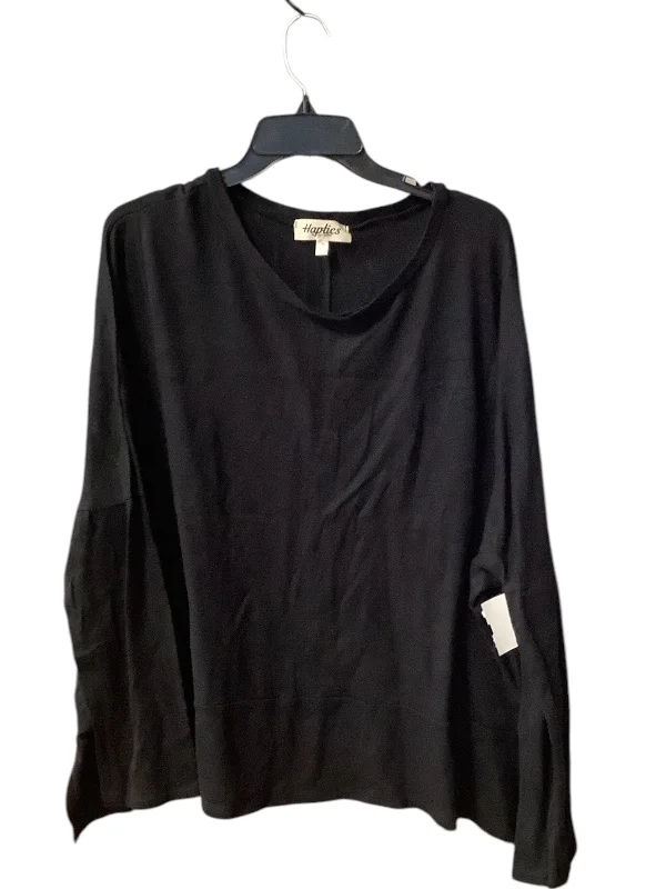 Top Long Sleeve Basic By Haptics In Black, Size: 2x