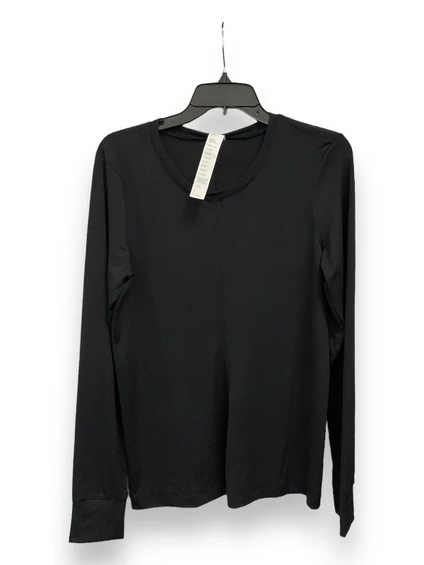 Athletic Top Long Sleeve Crewneck By Fabletics In Black, Size: L