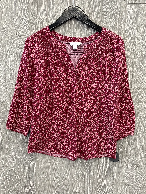 Top Long Sleeve By Croft And Barrow In Red, Size: S