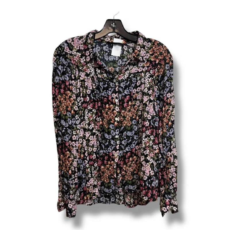 Top Long Sleeve By Jane And Delancey In Floral Print, Size: M