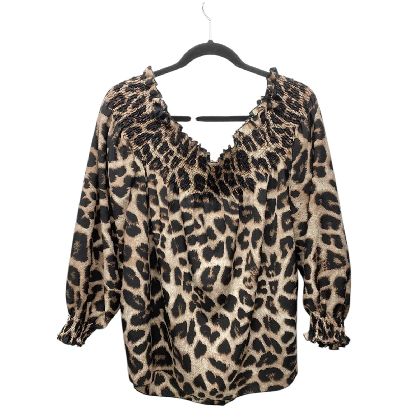 Top Long Sleeve By Clothes Mentor In Animal Print, Size: 2x