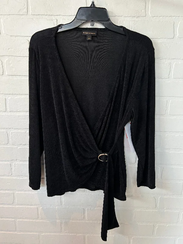 Top Long Sleeve By Bold Elements In Black, Size: L