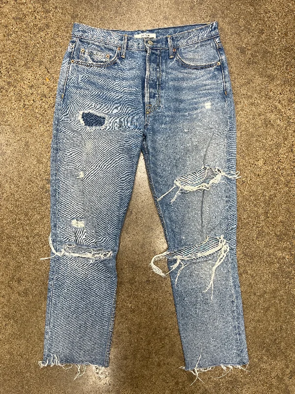 Jeans Straight By GRLFRND In Blue Denim, Size:6