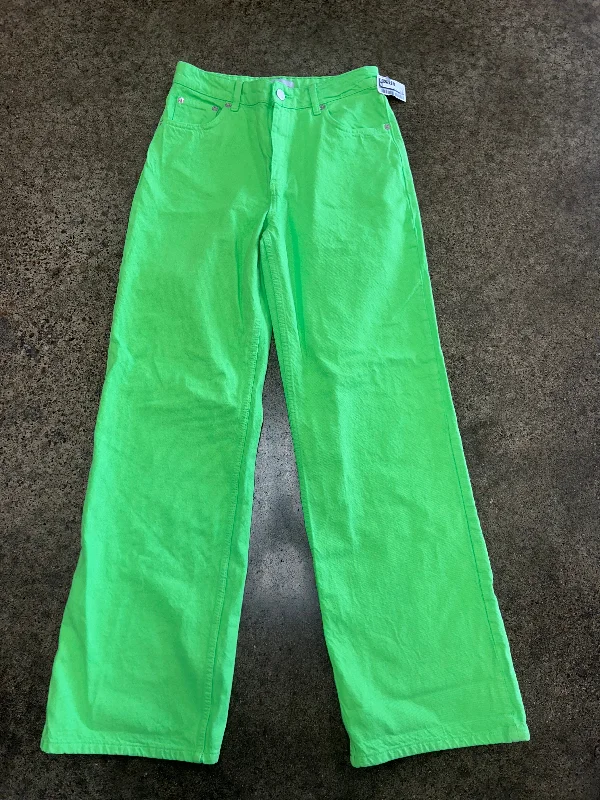 Jeans Straight By Zara In Green, Size:4