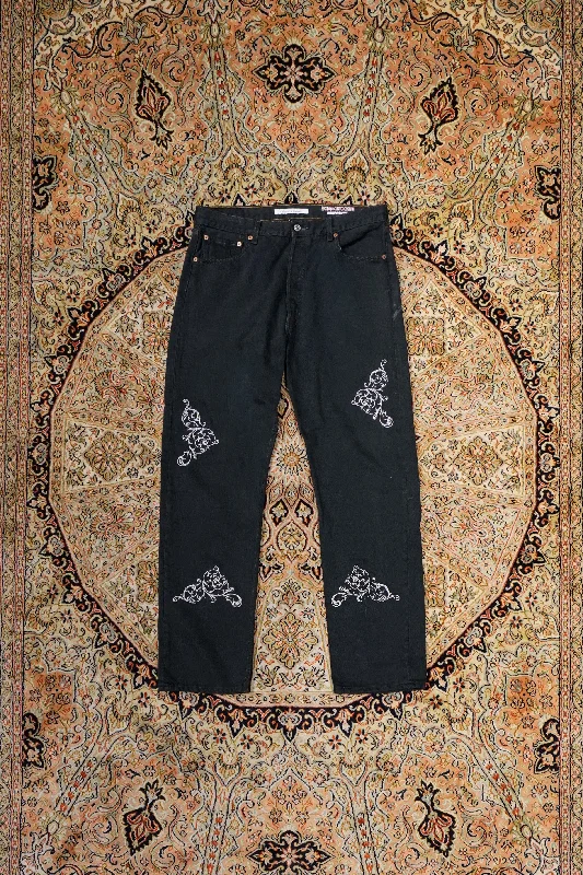 Children of the discordance TYPE-517 EMBROIDERY DENIM PANTS A(BLACK-PINSTRIPE)③