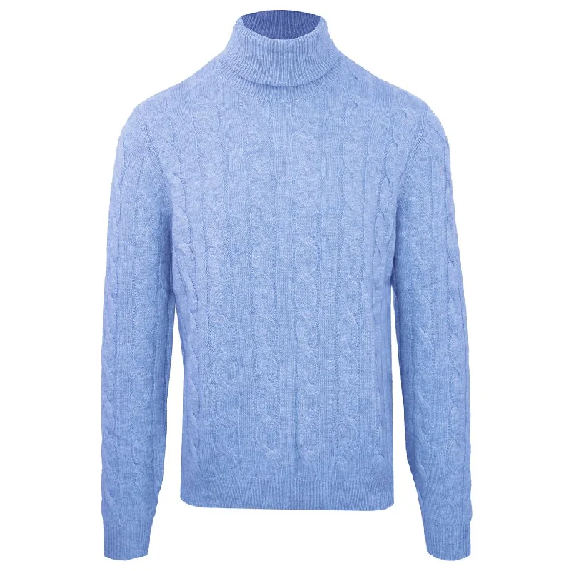 Malo blue Wool Men's Turtleneck Men's Sweater