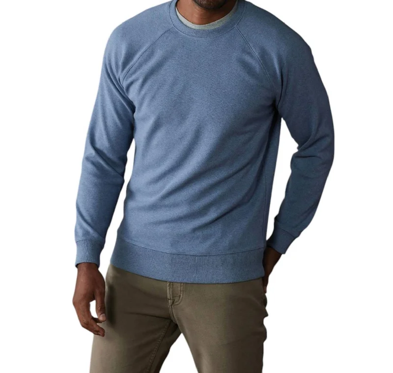 Puremeso Everyday Crewneck Sweater In Slate Blue