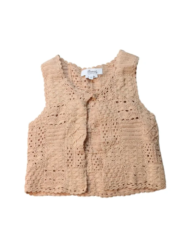 Bonpoint Sleeveless Knit Cardigan 6T