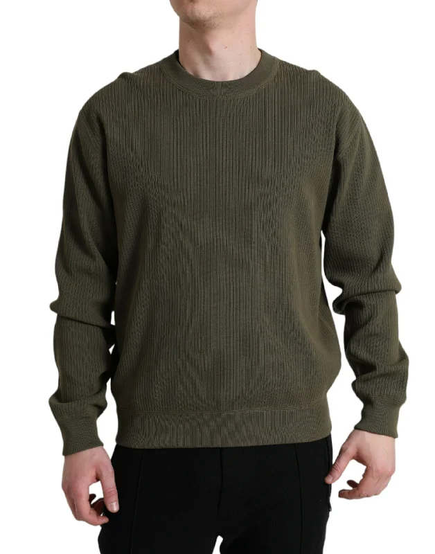 Dolce & Gabbana Elegant Crew Neck Cotton Men's Sweater