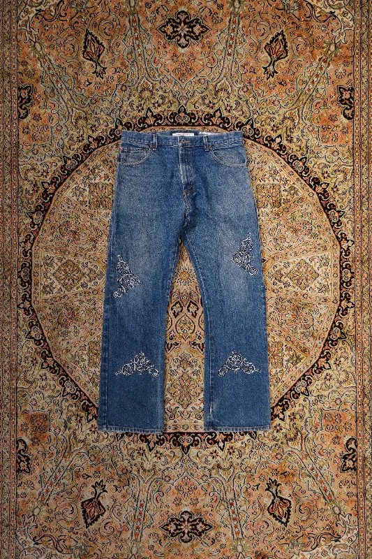 Children of the discordance TYPE-517 EMBROIDERY DENIM PANTS A(BLUE-PINSTRIPE)②