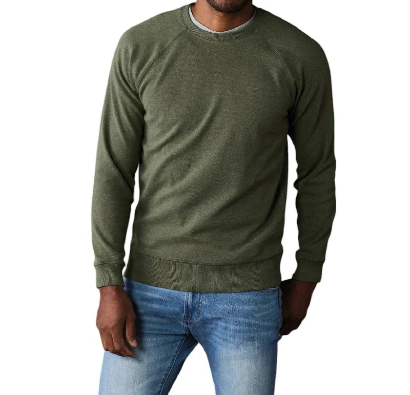 Puremeso Everyday Crewneck Sweater In Oakmoss