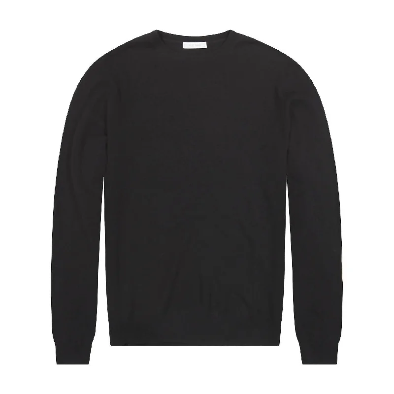 Men's Merino Wool Sweater In Black