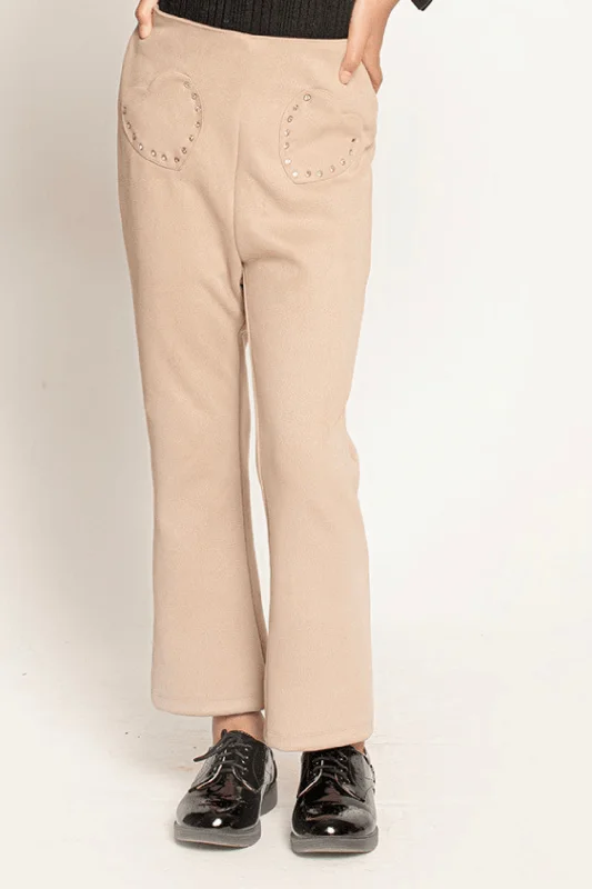 OneFriday Varsity Chic Beige Bliss Bell Bottoms for Girls