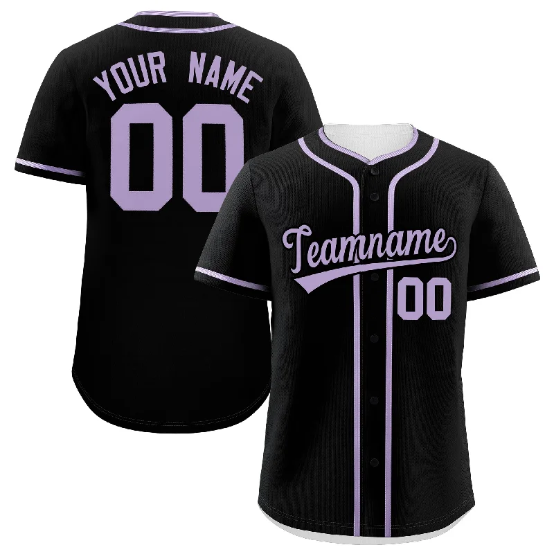 Custom Black Light Purple Personalized Classic Authentic Baseball Jersey