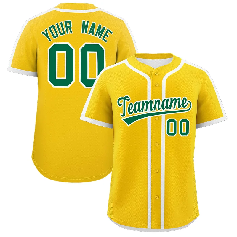 Custom Gold White Personalized Classic Authentic Baseball Jersey